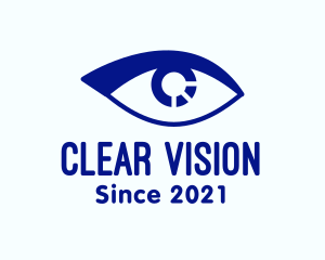Blue Contact Lens Eye logo design
