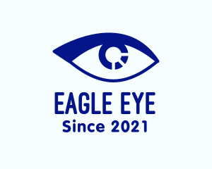 Blue Contact Lens Eye logo design