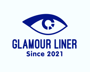 Eyeliner - Blue Contact Lens Eye logo design