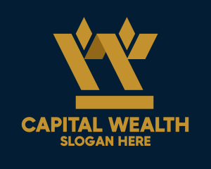 Capital - Golden Geometric Barley logo design