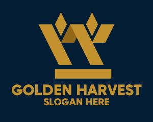 Golden - Golden Geometric Barley logo design