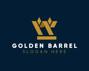 Golden Geometric Barley logo design