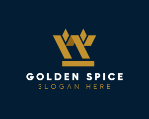 Golden Geometric Barley logo design