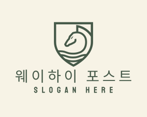 Horse Equestrian Shield logo design