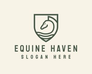 Horse Equestrian Shield logo design