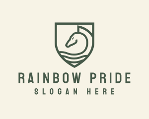 Horse Equestrian Shield logo design