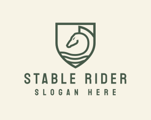 Horse Equestrian Shield logo design