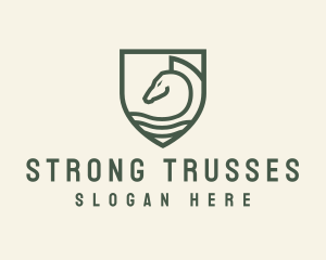 Horse Equestrian Shield logo design