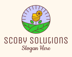 Scoby - Natural Orange Juice Glass logo design