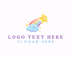 Shooting Star - Rainbow Children Star logo design