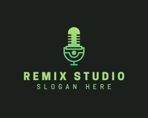 Microphone Broadcast Studio logo design