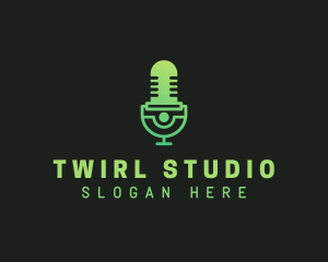 Microphone Broadcast Studio logo design