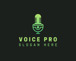 Announcer - Microphone Broadcast Studio logo design