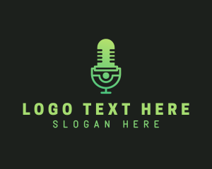 Host - Microphone Broadcast Studio logo design