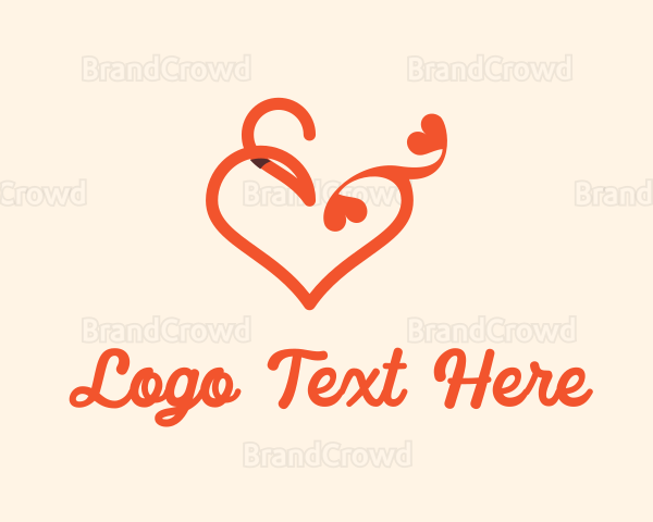 Heart Ampersand Lettering Logo