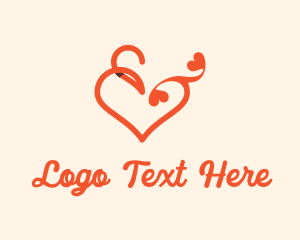 Calligraphy - Heart Ampersand Lettering logo design