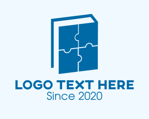 Educational - Blue Puzzle Book logo design