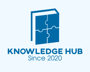 Blue Puzzle Book logo design