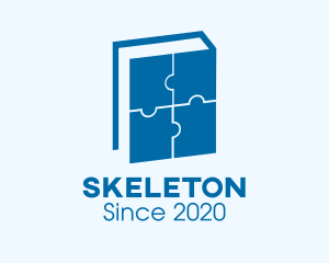 Studying - Blue Puzzle Book logo design