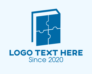 Studying - Blue Puzzle Book logo design