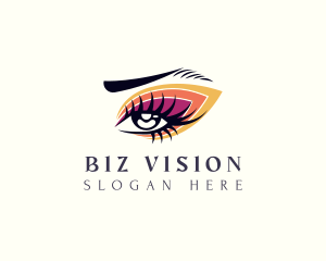 Colorful Eyelash  Cosmetics logo design