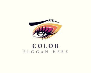 Colorful Eyelash  Cosmetics logo design
