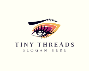 Colorful Eyelash  Cosmetics logo design