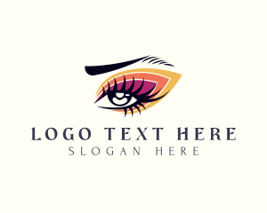 Glam - Colorful Eyelash  Cosmetics logo design