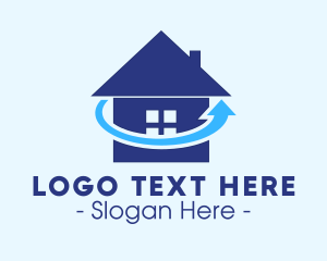 Blue House - Blue Refresh Home Cycle logo design