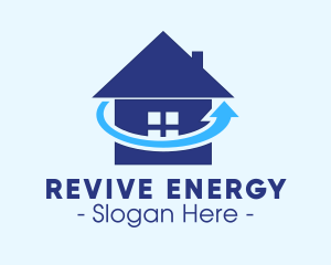 Blue Refresh Home Cycle logo design