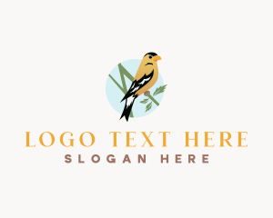 Map - Iowa Goldfinch Bird logo design