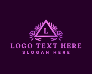 Botanical - Floral Decoration Triangle logo design