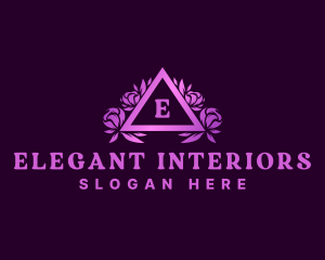 Floral Decoration Triangle logo design