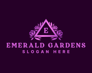 Floral Decoration Triangle logo design