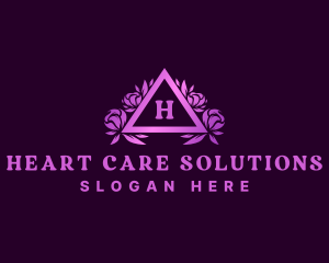 Floral Decoration Triangle logo design