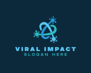 Outbreak - Virus Transmission Letter A logo design
