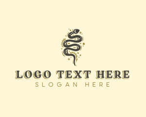 Snake - Floral Boho Serpent logo design