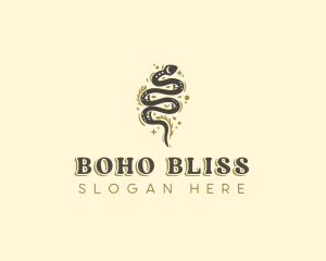 Floral Boho Serpent logo design