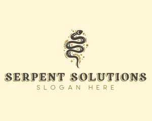 Floral Boho Serpent logo design