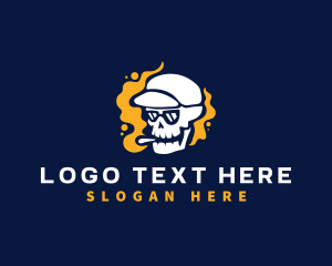 Gaming - Skull Smoke Hat logo design
