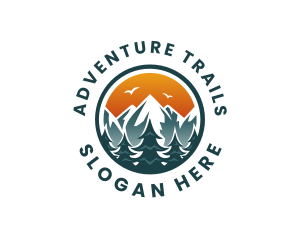 Pine Tree Alpine Mountain  logo design