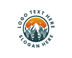 Explore - Pine Tree Alpine Mountain logo design