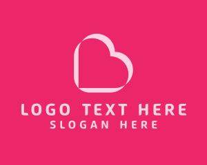 Love Story - Pink Lovely Heart Letter B logo design