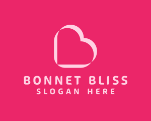 Pink Lovely Heart Letter B logo design