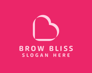 Pink Lovely Heart Letter B logo design