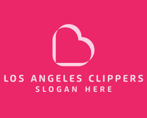 Couple - Pink Lovely Heart Letter B logo design