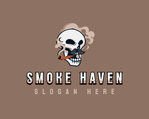 Skull Smoker Cigarette logo design