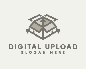 Upload - Delivery Box Arrow logo design