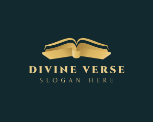 Scripture - Gold Open Book logo design