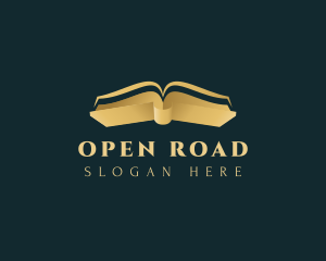 Gold Open Book logo design